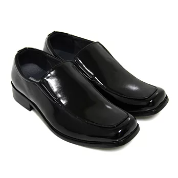 【Pretty】直套式方頭漆皮核心氣墊低跟學生鞋(男款)39黑色