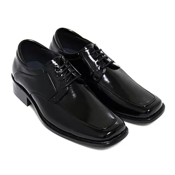 【Pretty】八孔綁帶方頭漆皮低跟學生鞋(男款)40黑色