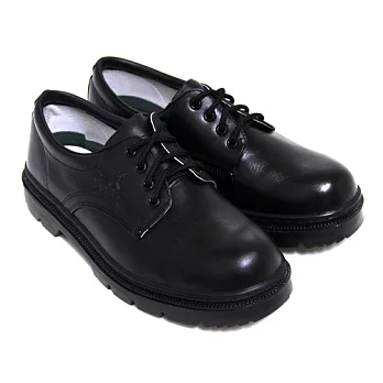 Green Phoenix素面綁帶牛皮全真皮紳士皮鞋24.5黑色