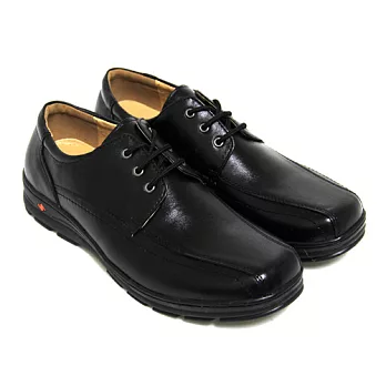 Green Phoenix綁帶微方頭牛皮全真皮紳士皮鞋39黑色