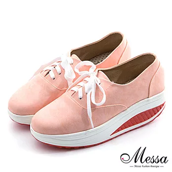 【Messa米莎專櫃女鞋】MIT 自然純色綁帶樂活款健走美體鞋-三色39橘色