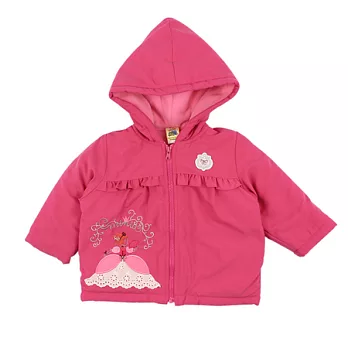【愛的世界】MY BABY 甜心公主系列防風搖粒絨連帽外套-台灣製-115桃紅色