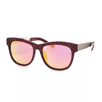 HACHILL 潮流玩酷 方格大框水銀鏡面太陽眼鏡 HC8212S-C3紅黑格紋