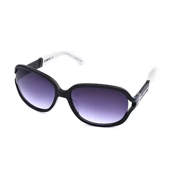 ICEBERG 低調奢華 日本製水鑽圓框粗邊太陽眼鏡505-03S黑