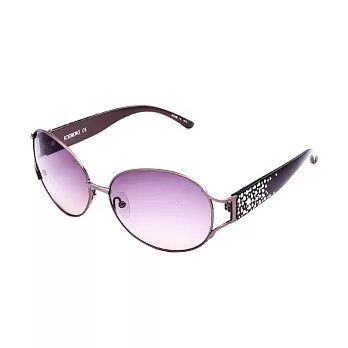 ICEBERG 低調奢華 日本製水鑽圓框粗邊太陽眼鏡522-3咖啡