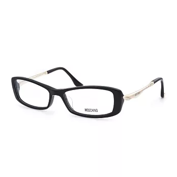 MOSCHINO 義大利製 水鑽愛心型方框平光眼鏡100-01S黑