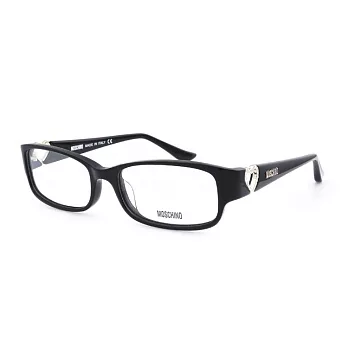 MOSCHINO 義大利製 水鑽愛心型鏤空平光眼鏡123-1黑