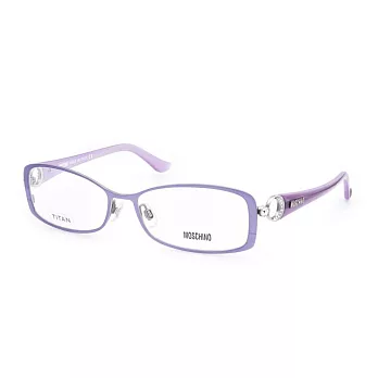 MOSCHINO 義大利製 水鑽愛心型鏤空平光眼鏡140-C3紫