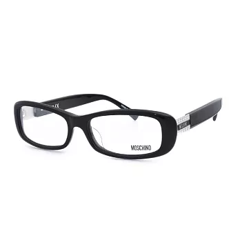 MOSCHINO 義大利製 水鑽愛心型方框平光眼鏡226-1黑