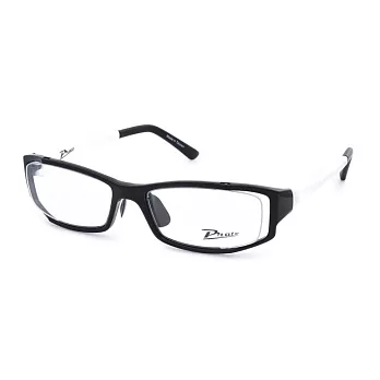 PRATO 時尚造型 黑白耐摔方框平光眼鏡P1001-C5暗紅