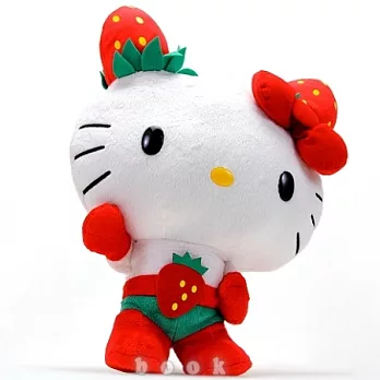日本限定SANRIO景品【Hello Kitty草莓超人】絨毛玩偶