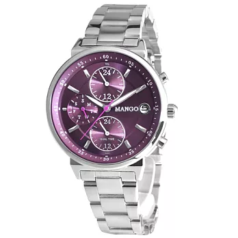 MANGO 理想美學不鏽鋼時尚腕錶-紫/37mm紫
