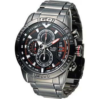 ALBA 雅柏 活力型男計時腕錶 VK67-X008SD AV6045X1 黑x紅