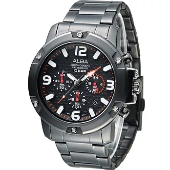 ALBA 雅柏 街頭型男計時腕錶 VD53-X218SD AT3825X1 全黑