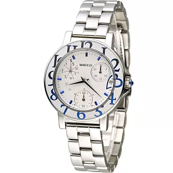 ALBA WIRED F 15週年團團風格東京時尚限量腕錶 VD76-KH80S AP5025X1 白x藍