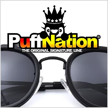 PUFF NATION 個性復古潮流圓框太陽眼鏡PN013-C1-S黑