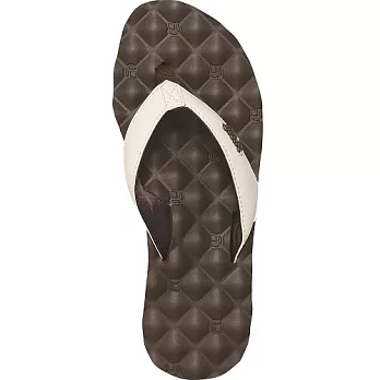REEF新軟Q人體工學皮面織帶女款人字拖.咖啡/白BROWN/WHITE5咖啡/白