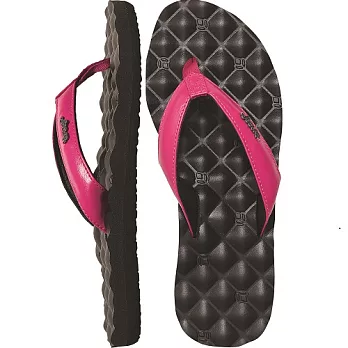 REEF新軟Q人體工學皮面織帶女款人字拖.黑/桃紅BLACK/HOT PINK5黑/桃紅