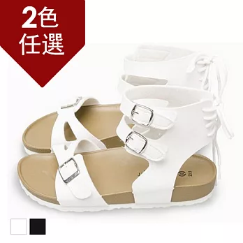 FUFA MIT 簡約中筒涼鞋(FA48) - 共2色23白色