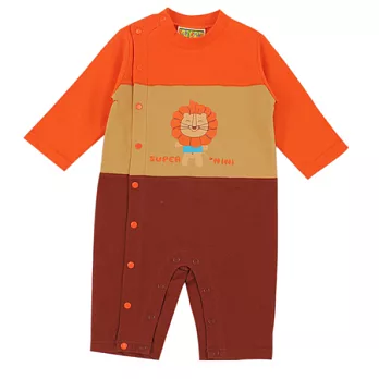 【愛的世界】SUPERMINI小獅子系列純棉長袖衣連褲-台灣製-6M橘色