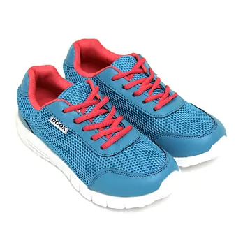 【Pretty】亮彩雙色透氣網布舒適運動慢跑鞋23.5藍色