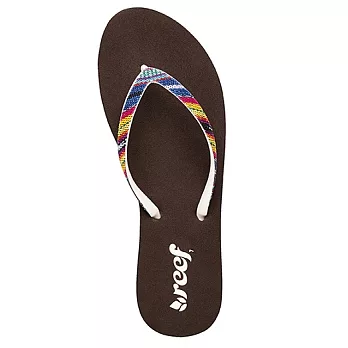 REEF完美比例柔軟高跟設計瓜地馬拉編織女款人字拖.咖啡BROWN/BLUE/MULTI5咖啡