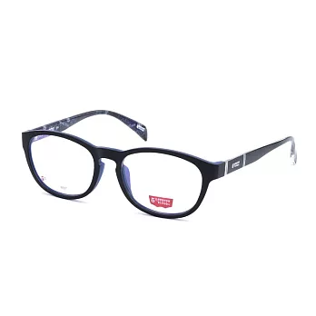 5TH 美國潮流 高清TR輕量膠框平光眼鏡9067-6外黑內藍