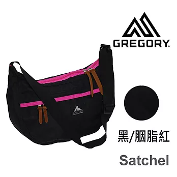 【美國Gregory】Satchel日系休閒斜肩包-黑/胭脂紅-M