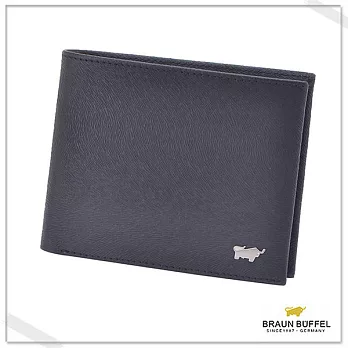 BRAUN BUFFEL‧德國小金牛 -提貝里烏斯系列12卡透明窗短夾- 質感黑