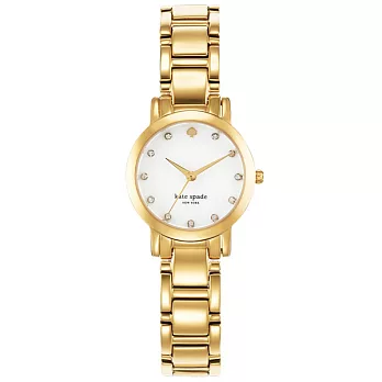 Kate Spade 艾斯皇后晶鑽時尚腕錶-白X金