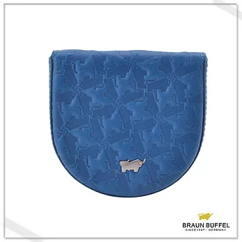BRAUN BUFFEL‧德國小金牛 - 艾爾巴系列拱型壓紋零錢包- 海水藍