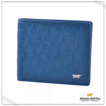 BRAUN BUFFEL‧德國小金牛 - 艾爾巴系列四卡零錢袋壓紋短夾- 海水藍