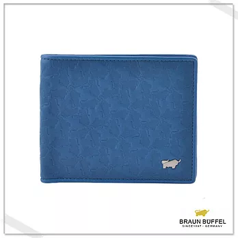 BRAUN BUFFEL‧德國小金牛 - 艾爾巴系列八卡壓紋短夾- 海水藍