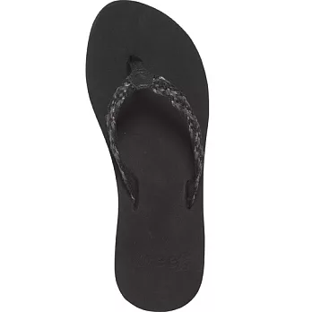 REEF柔軟編織織帶彈性橡膠外底女款人字拖.黑/銀6黑/銀