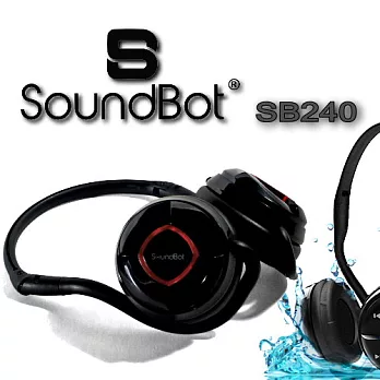 SOUNDBOT 藍芽無線運動商務 耳罩耳機 耳掛式免持通話耳機 防潑水防噪柏金款 SB240紅黑色