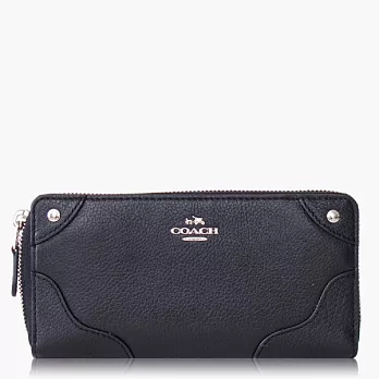 【COACH 方便整理】皮革 / 拉鍊式多功能長夾_黑色