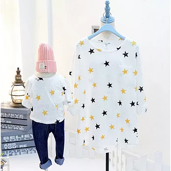 韓版白底雙星寬版母子親子裝(大人)FREE