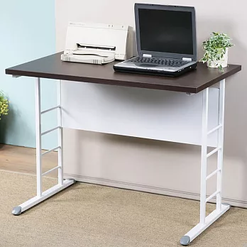 《Homelike》馬克100cm辦公桌-加厚桌面(兩色可選)胡桃桌面炫灰桌腳