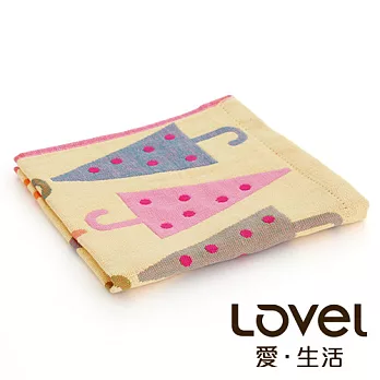 Lovel 日雜塗鴉糖果雨傘紗布方巾(共2色)黃