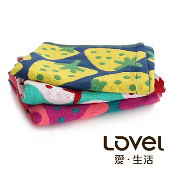 Lovel日雜塗鴉可愛草莓紗布童巾3入組請備註否則隨機出貨