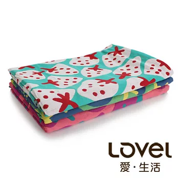 Lovel日雜塗鴉可愛草莓紗布浴巾2入組請備註否則隨機出貨