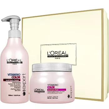 L’OREAL 萊雅 絕色漾彩修護組(絕色漾彩洗髮乳500ml+絕色漾彩髮膜500ml)