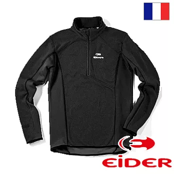 法國【EiDER】男 保暖透氣配色長袖立領衫 /EIT1432S黑麻花併黑