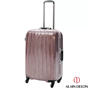 ALAIN DELON 亞蘭德倫 25吋貴族拉絲鋁框行李箱(銀紅)25吋銀紅
