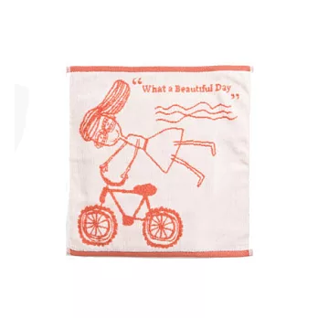 觸碰的療癒 橘色純棉巾(女孩小方巾)