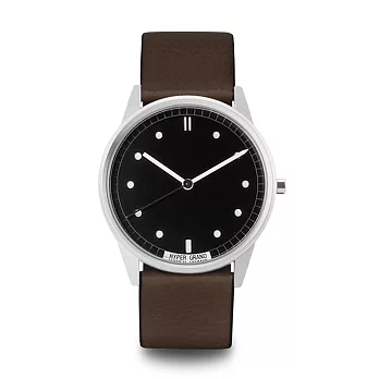 HYPERGRAND - Silver Black Classic Brown Leather 銀黑錶盤棕皮革 手錶