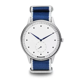 HYPERGRAND - SIGNATURE SW Straight Jacquard Blue/小秒針系列 - 銀白錶盤藍斜紋 手錶