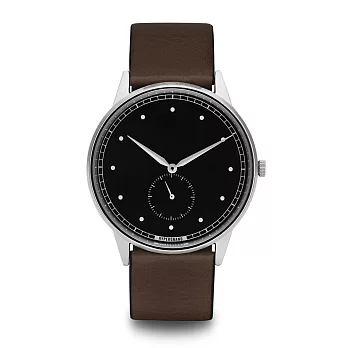 HYPERGRAND - Signature Silver Black Classic Brown Leather/小秒針系列 - 銀白錶盤棕皮革手錶