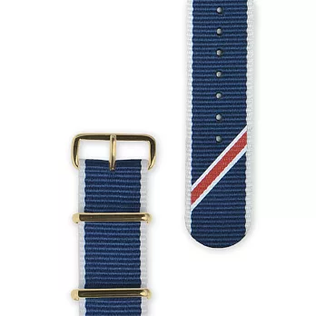 HYPERGRAND - Straight Jacquard Blue Strap 20mm 藍斜紋錶帶(銀釦/金釦/玫瑰金釦)金釦