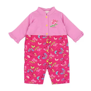 【愛的世界】SUPERMINI花與蝶系列純棉舖棉衣連褲-台灣製-80黃色